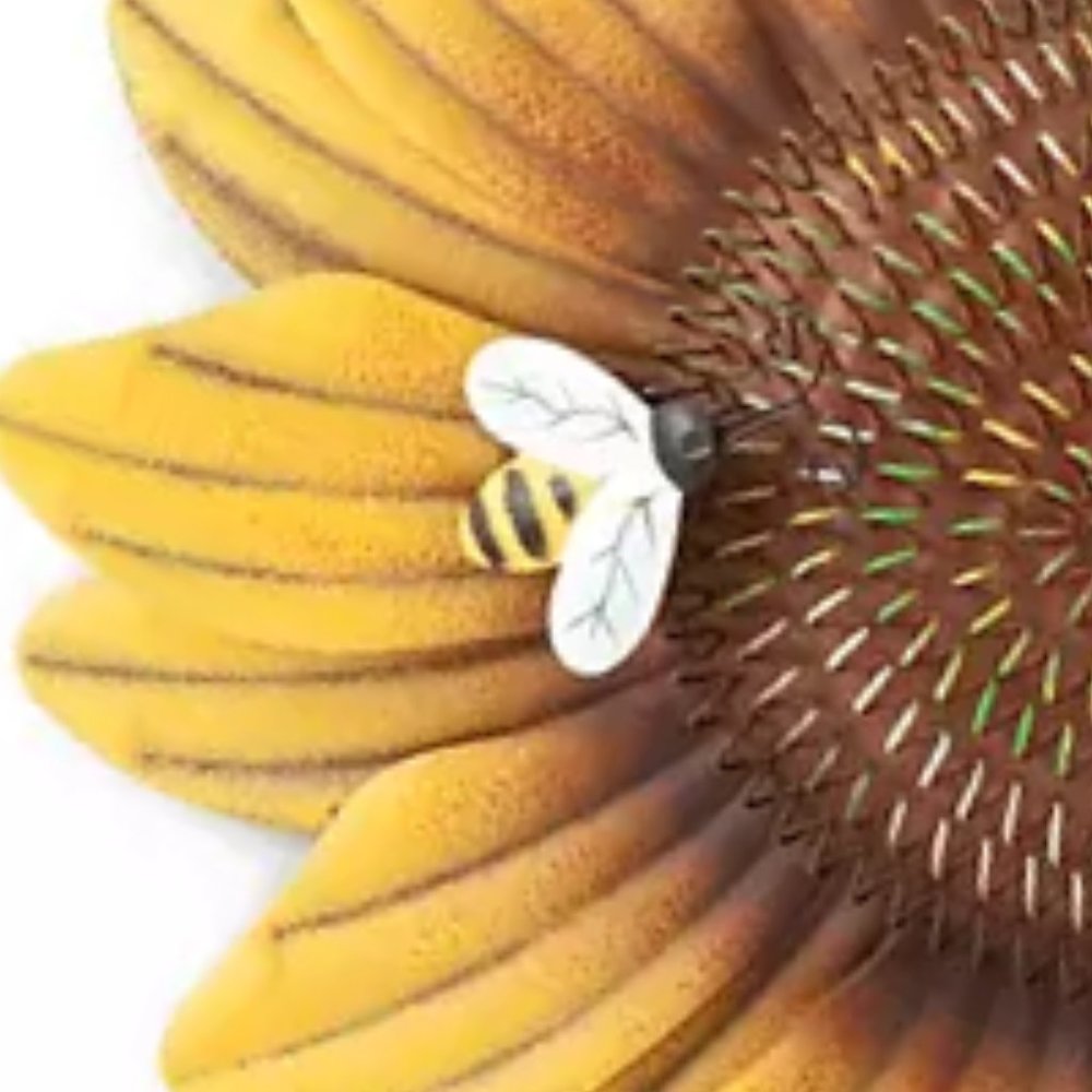 Hanging Metal Sunflower w/Bumble Bee Wall Décor - Picture 2 of 6